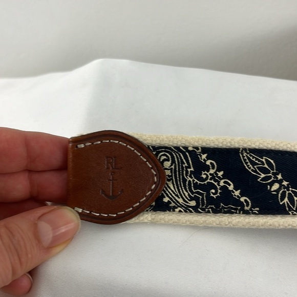 Polo Ralph Lauren Blue & White Cotton Nautical-Style Belt - Picture 5 of 5
